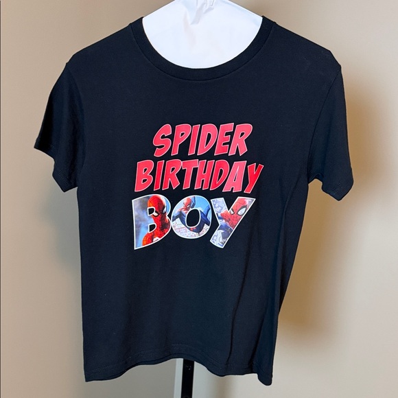 Gildan Other - Gildan Heavy Cotton Kids Size Small “Spider Birthday Boy” Black T-Shirt